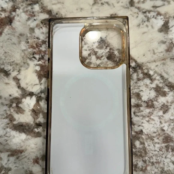 iPhone 14 Pro Case | Flaunt Square Tan Crocodile Faux Leather - Picture 4 of 12